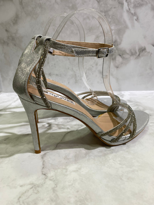 Sandalo con tacco argento