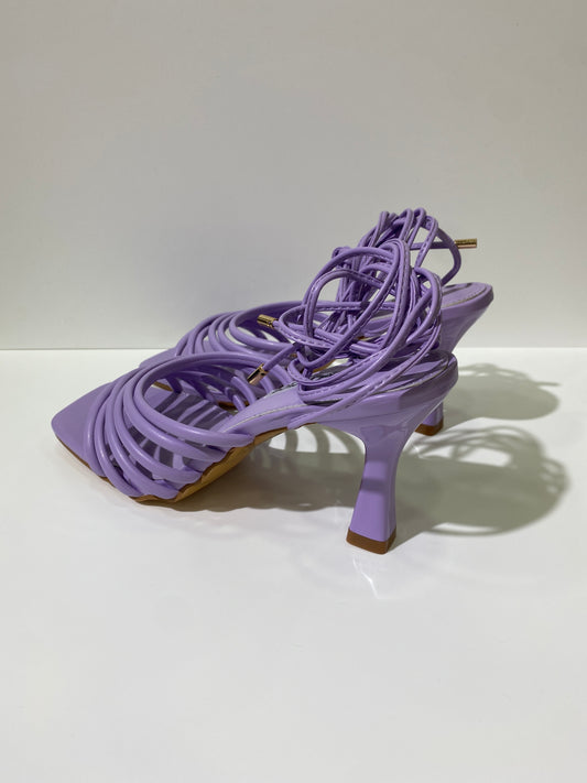 Sandali purple con fasce e lacci