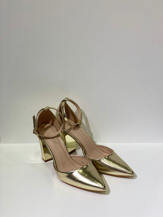 Décolleté ecopelle oro