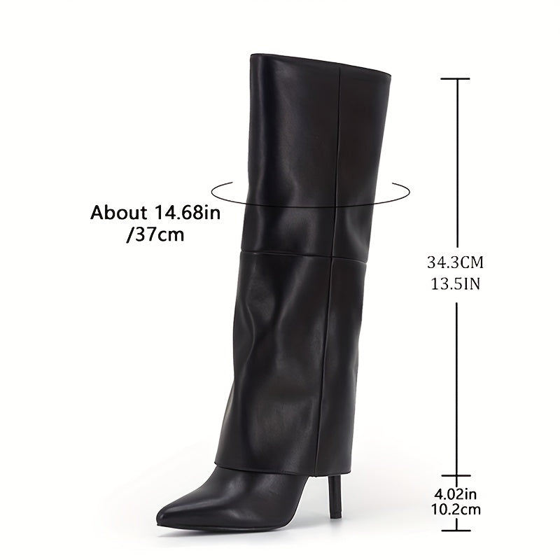 Stivali alti effetto morbido con tacco stiletto