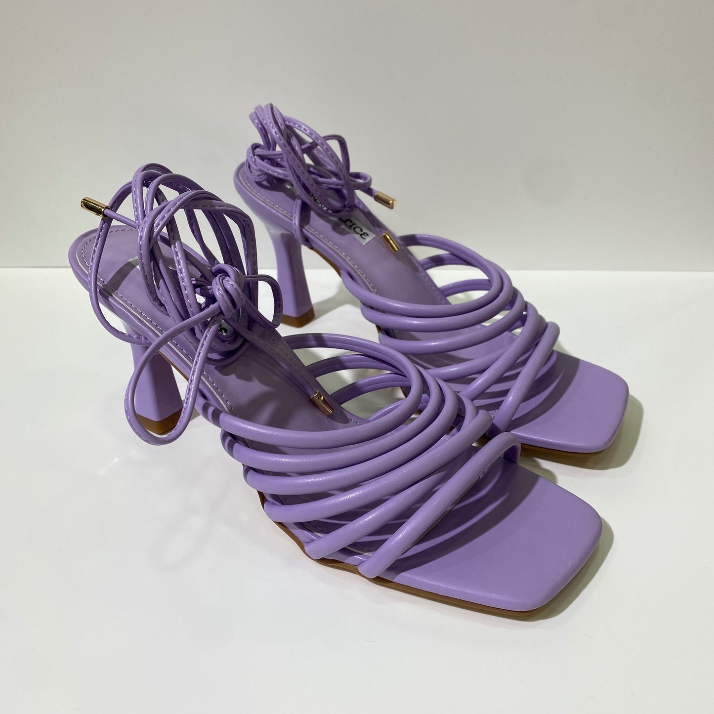 Sandali purple con fasce e lacci