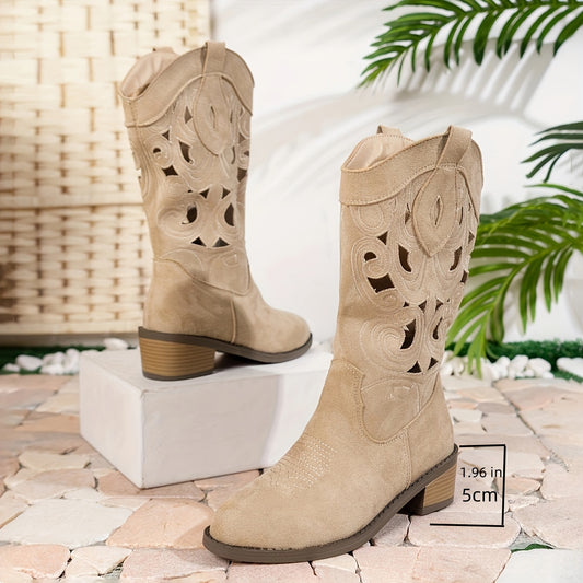 Stivale texano traforato – tacco chunky