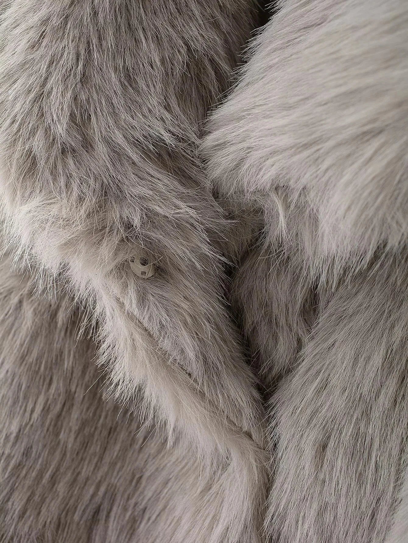 Giacca pelliccia donna lunga con collo ampio