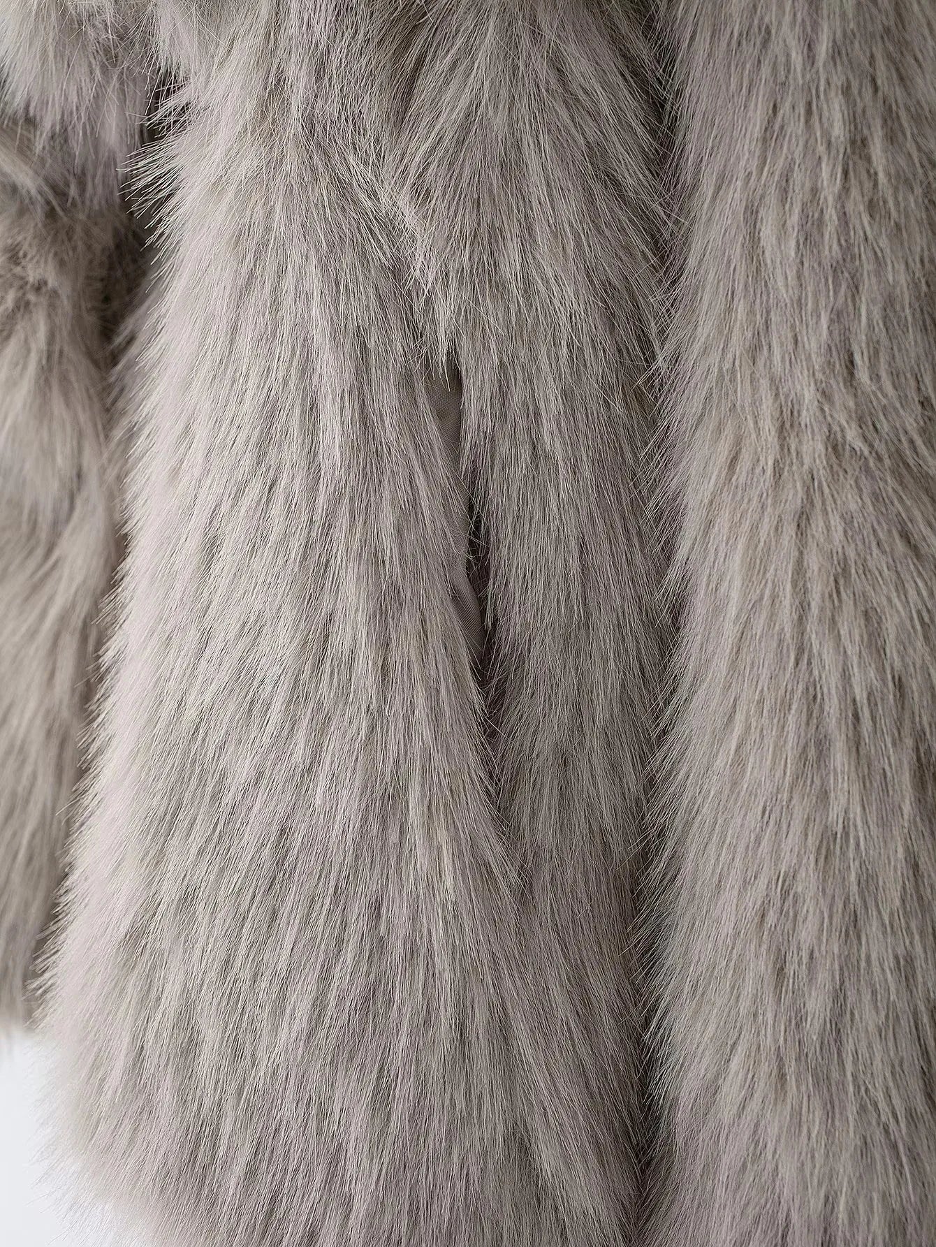 Giacca pelliccia donna lunga con collo ampio