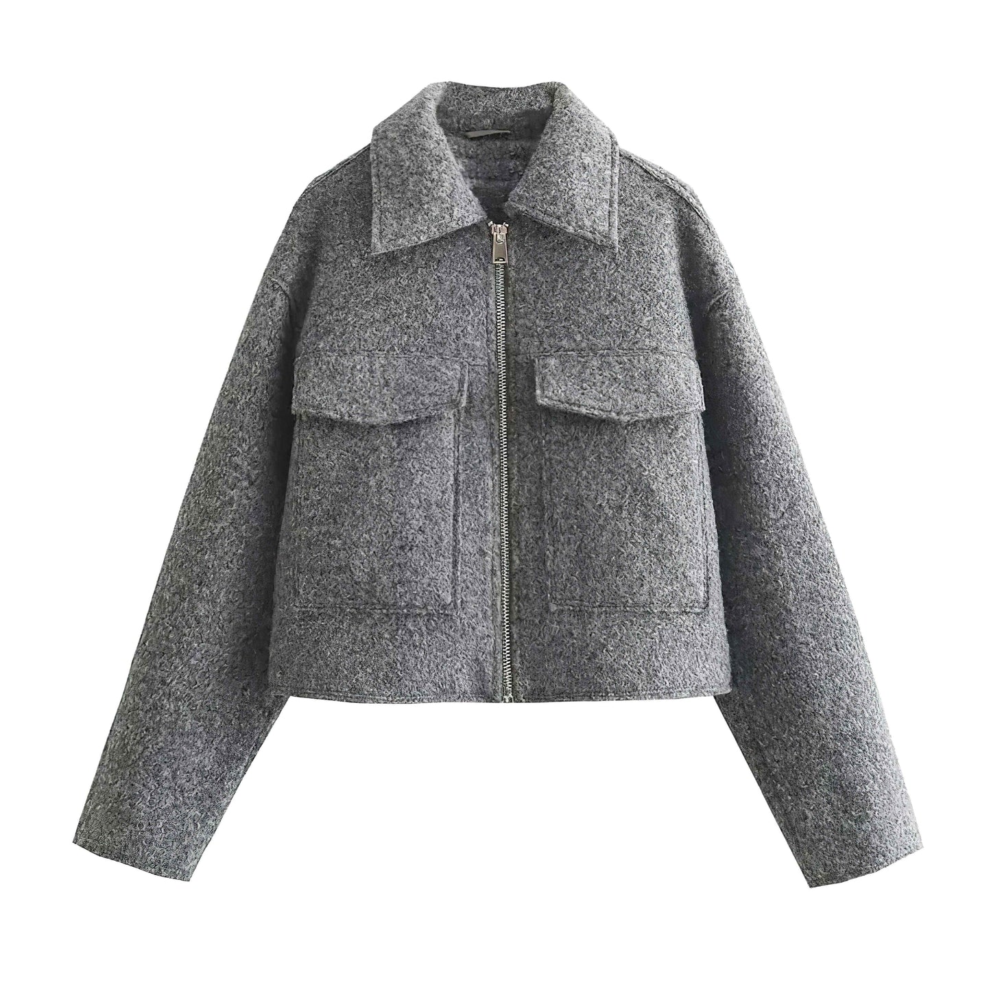 Giacca corta donna in Tweed con Zip