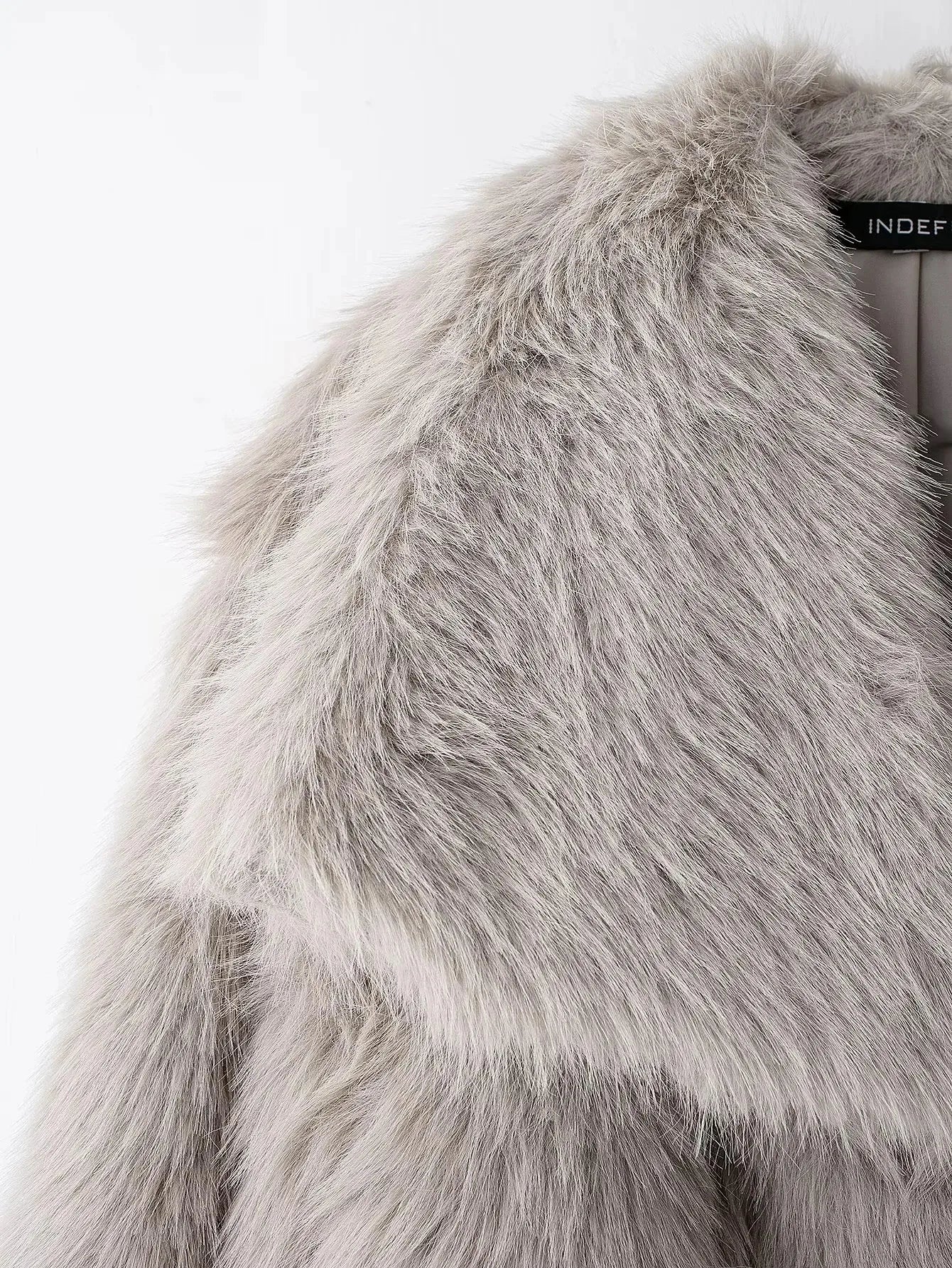 Giacca pelliccia donna lunga con collo ampio