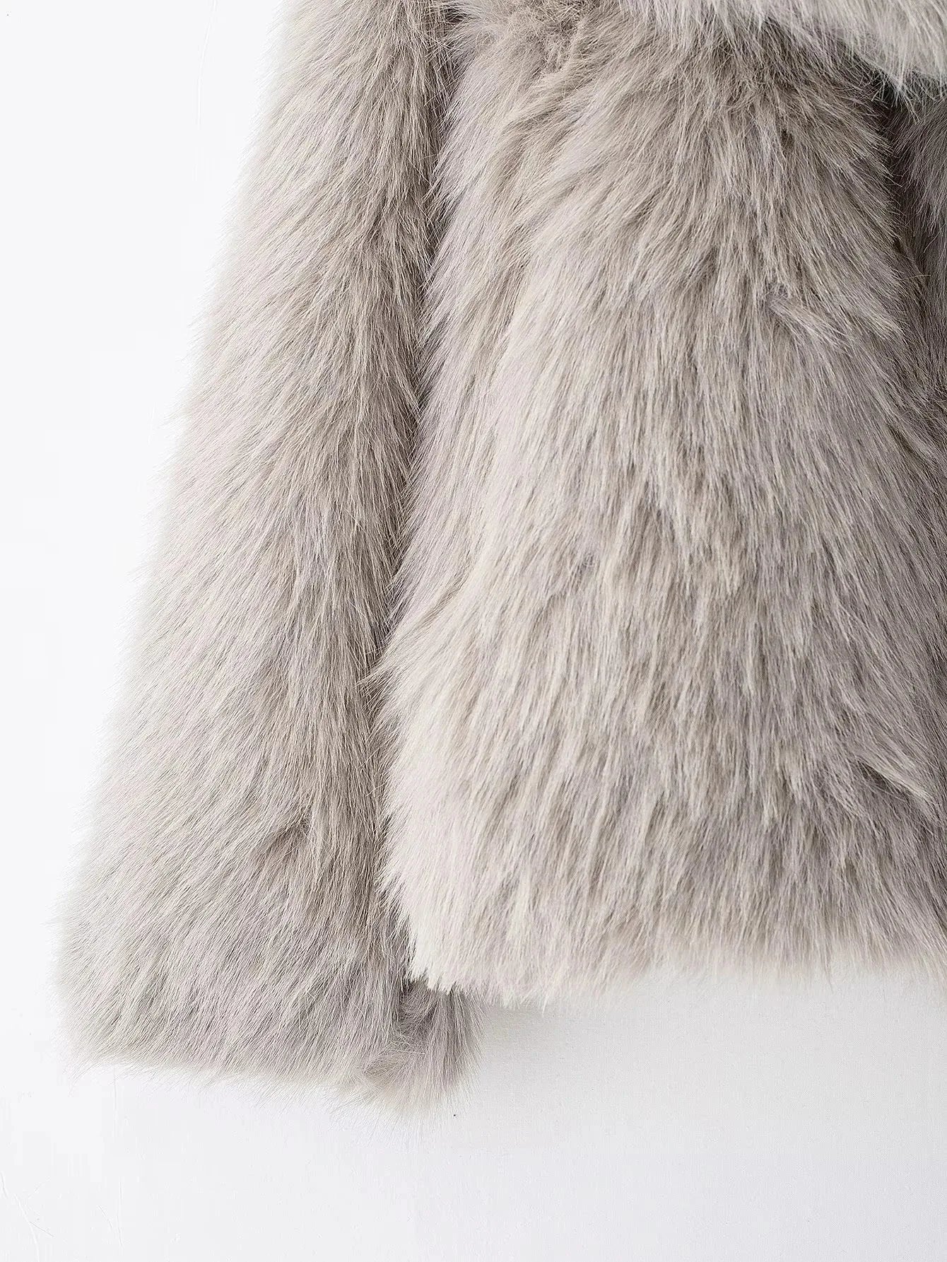 Giacca pelliccia donna lunga con collo ampio