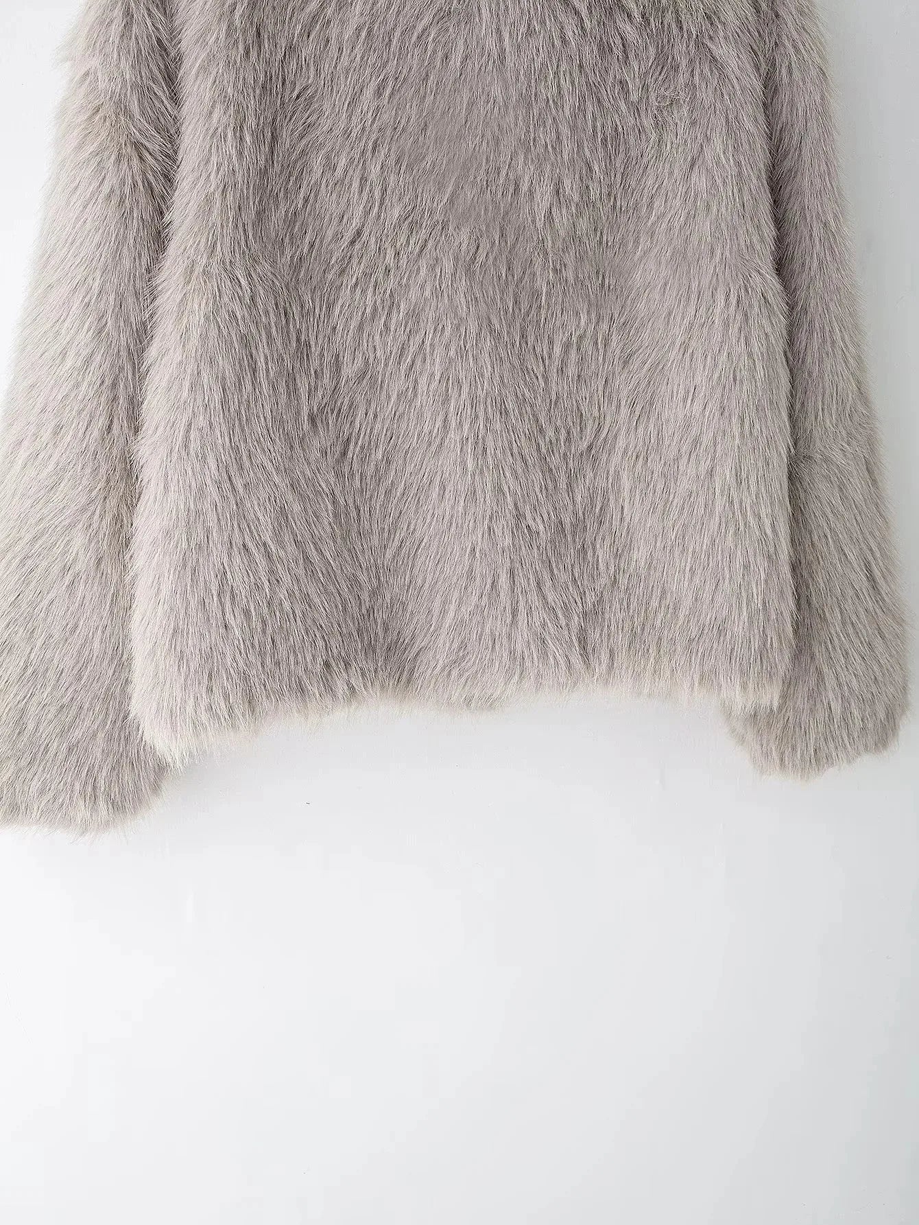 Giacca pelliccia donna lunga con collo ampio