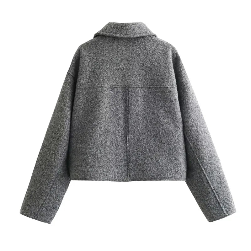 Giacca corta donna in Tweed con Zip