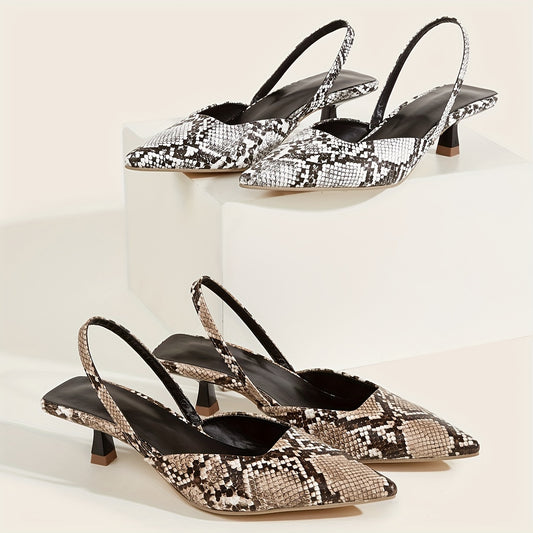 Sandali Eleganti con Tacco Kitten - Stampa Pitone DGS