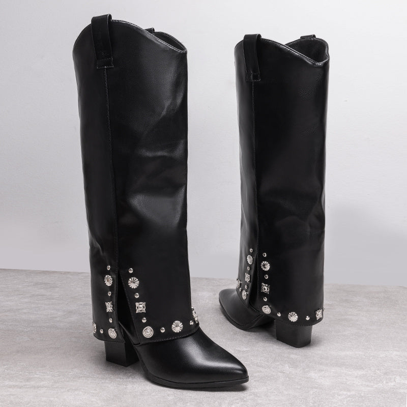 Stivali high‑top con strass