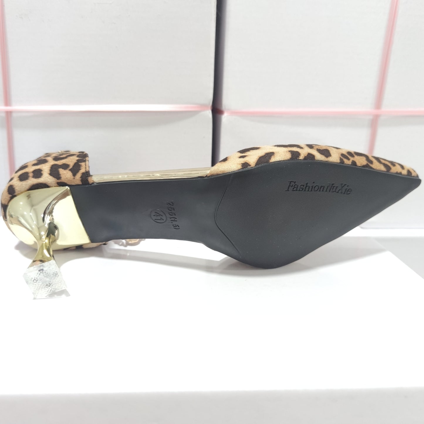 Tacchi Alti Eleganti con Cinturino di Perle – Stampa Leopardata DGS