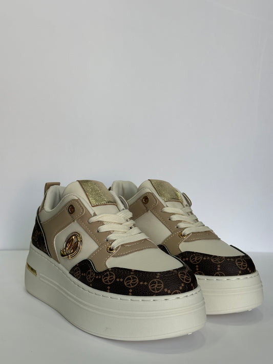 VALERIA – sneakers beige con para alta