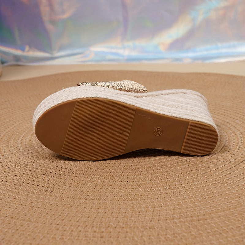 Zeppe Espadrillas con Punta Aperta e Cinturino alla Caviglia ZGS