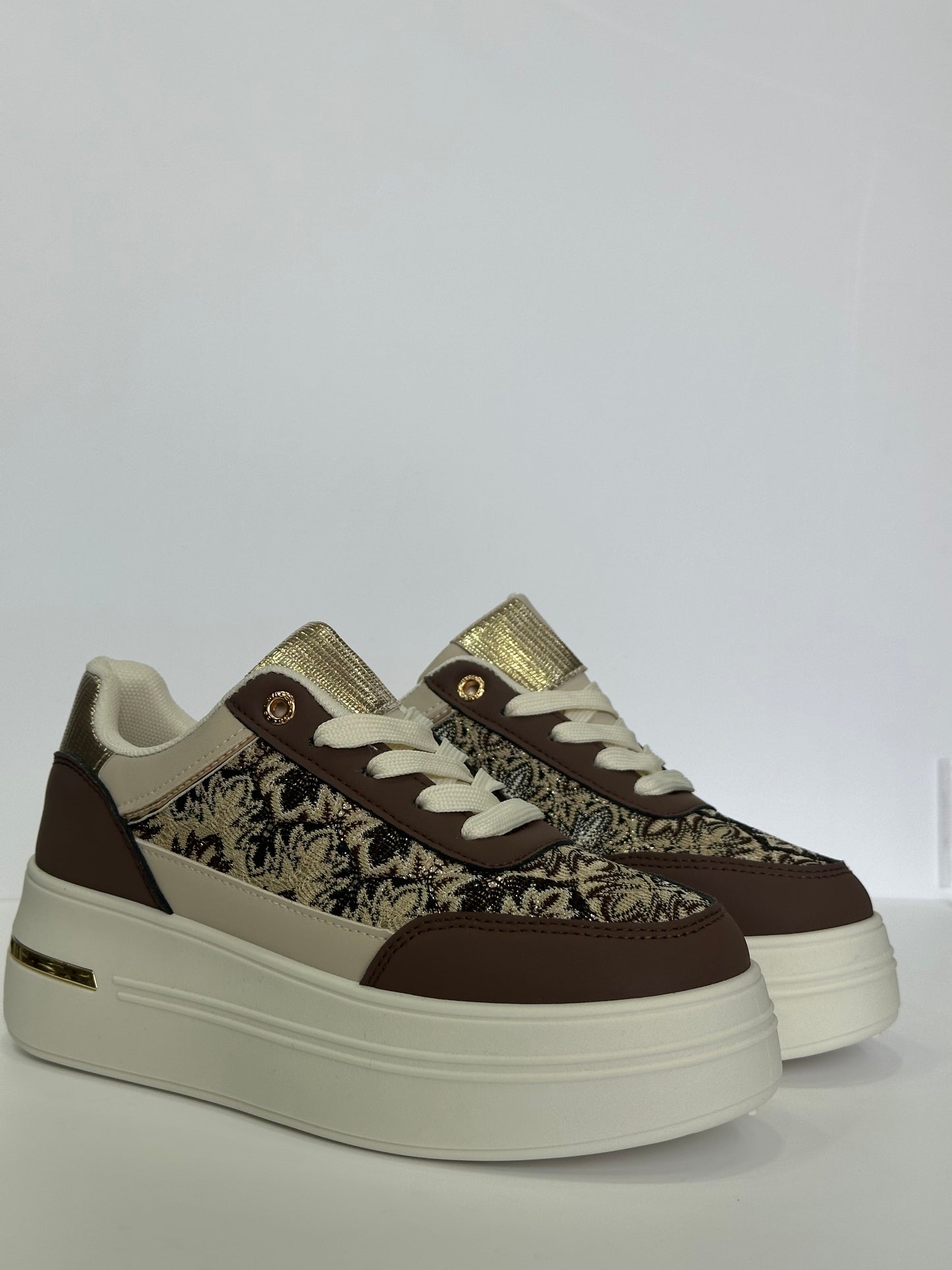 MARTA – sneakers brown con para alta