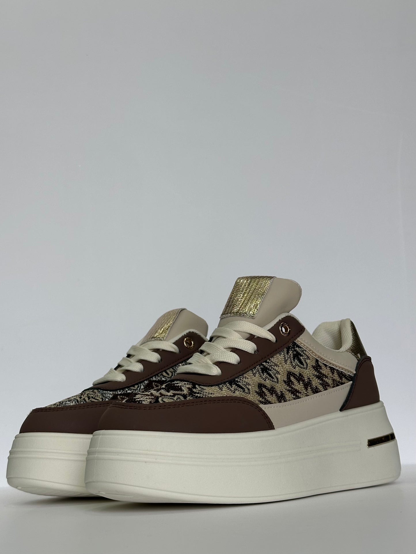 MARTA – sneakers brown con para alta