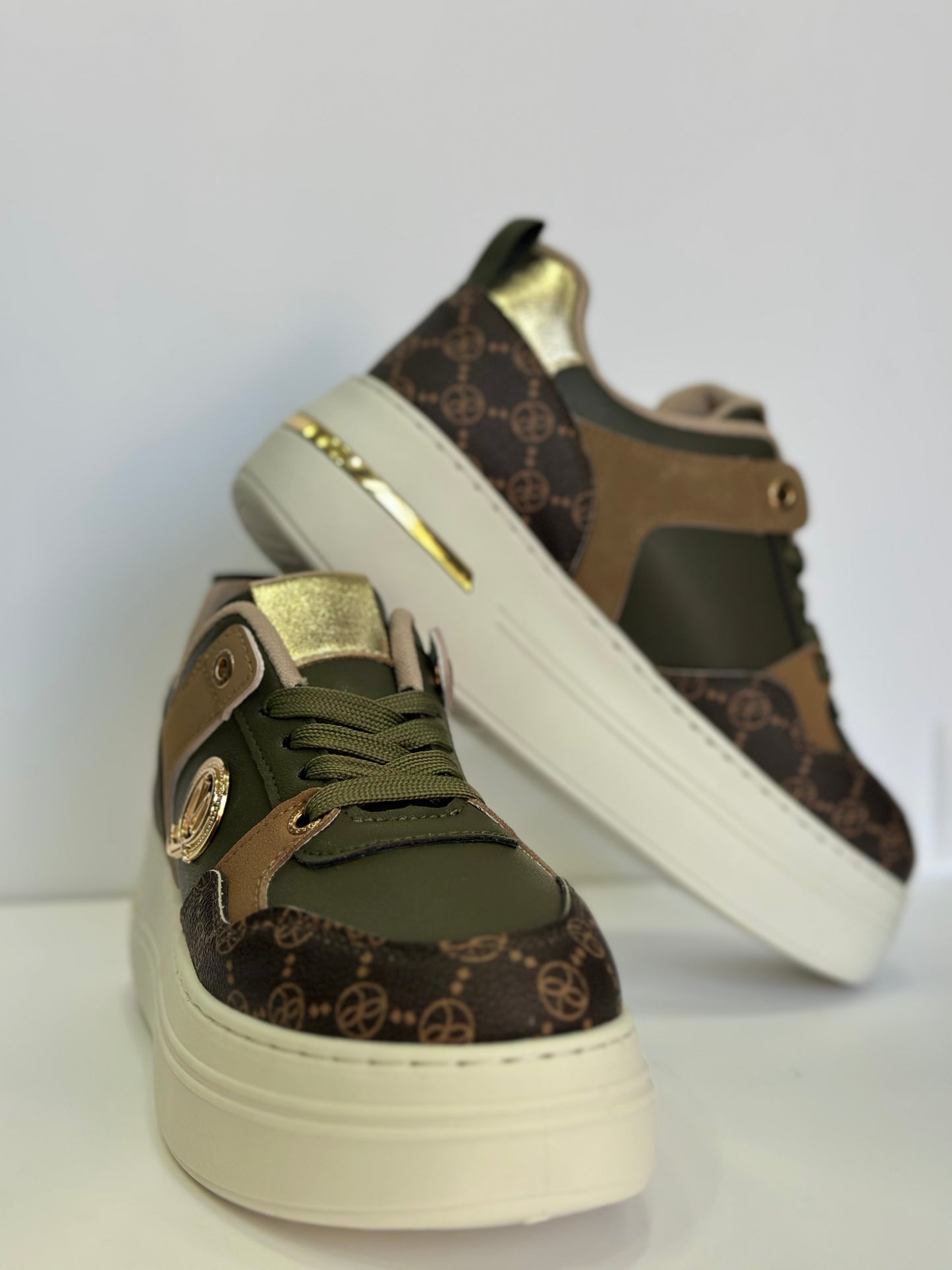 ELISA – sneakers verde con para alta