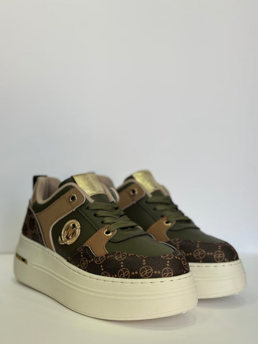 ELISA – sneakers verde con para alta