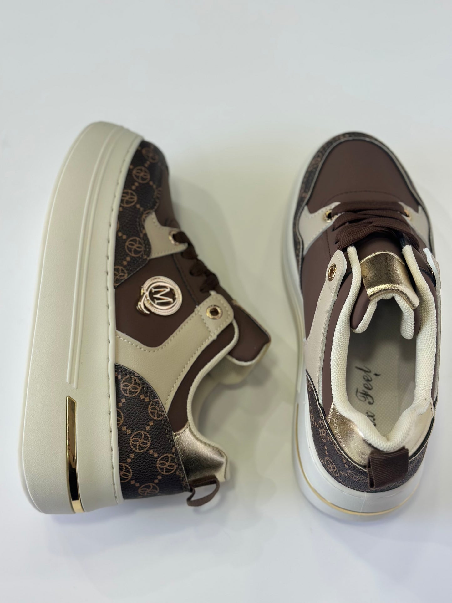 ELISA – sneakers brown con para alta