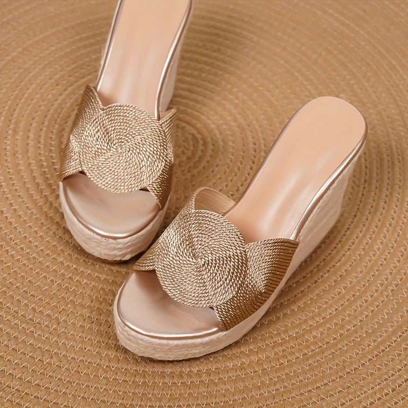 Zeppe Espadrillas con Punta Aperta e Cinturino alla Caviglia ZGS