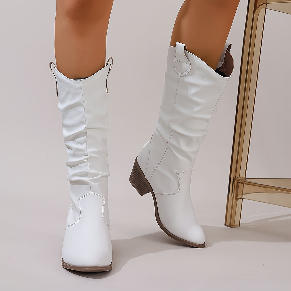 Stivale texano slouchy – punta tonda e tacco chunky