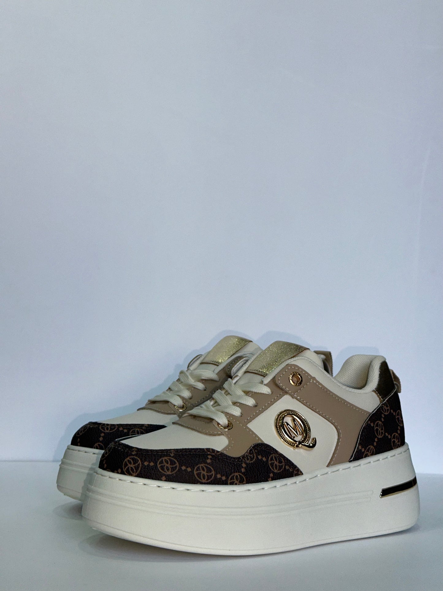 VALERIA – sneakers beige con para alta