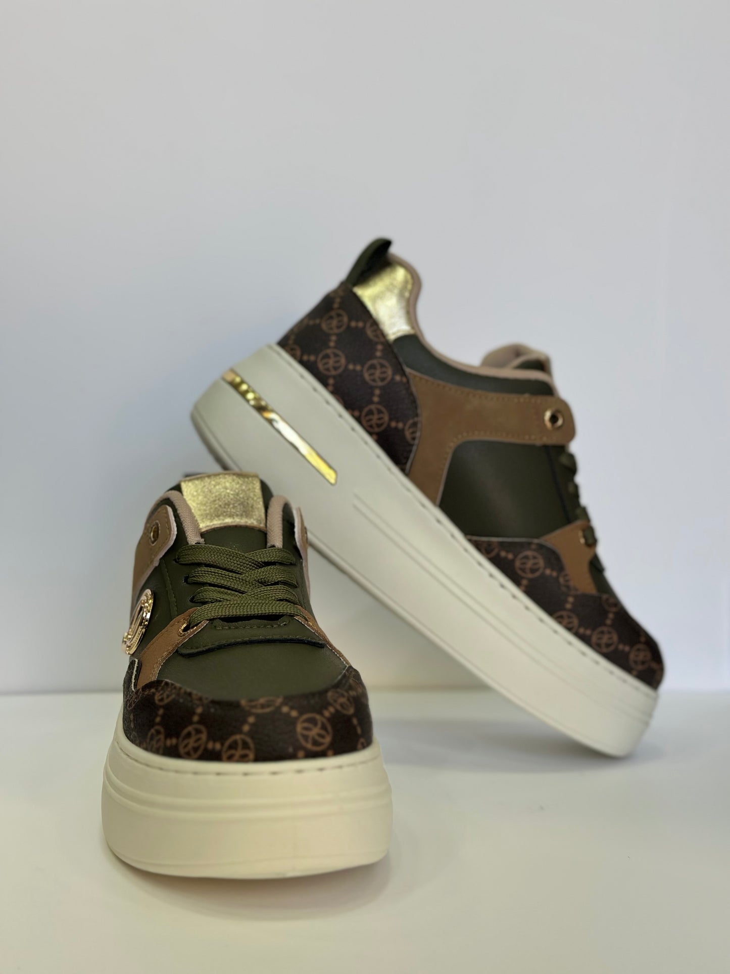 ELISA – sneakers verde con para alta