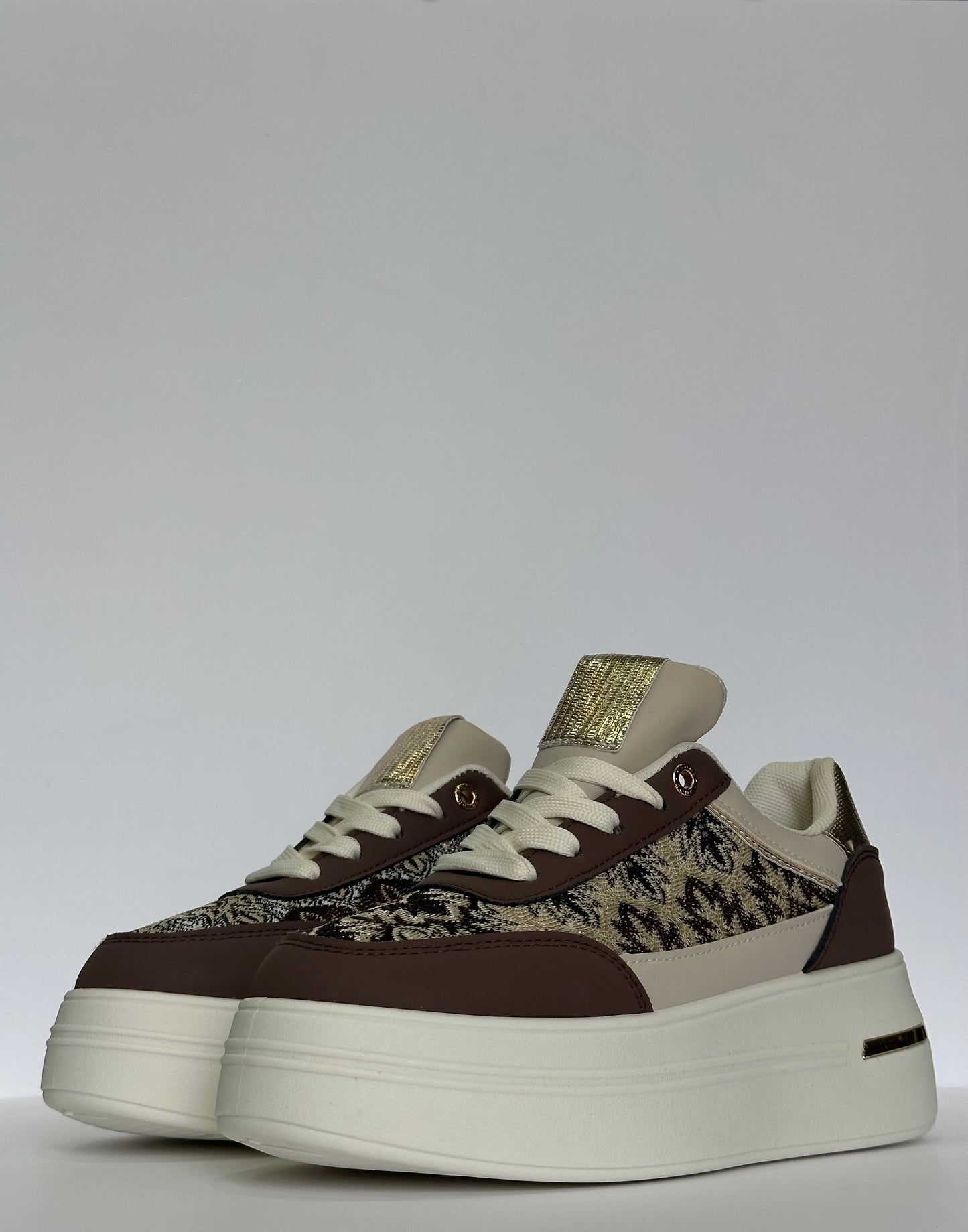 MARTA – sneakers brown con para alta