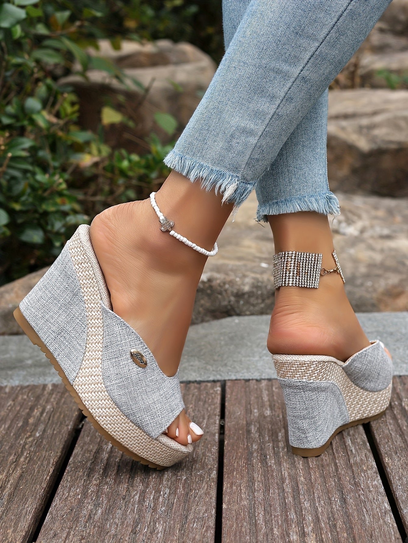 Zeppe Espadrillas Nere con Dettaglio Fibbia – Punta Aperta ZGS