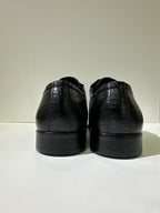 Scarpe stringate da uomo VERONICA, colore nero, vista posteriore: tacco basso.