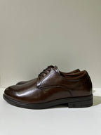Scarpe stringate da uomo CATERINA, colore marrone, vista del lato opposto: finitura liscia, tacco basso.