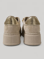 Sneakers NORA, colore sabbia, vista posteriore: suola platform.