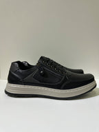 Sneakers da uomo SABRINA, colore nero, vista laterale: finitura liscia.