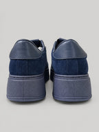 Sneakers NORA, colore blu, vista posteriore: suola platform.
