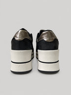 Sneakers ENYA, colore nero, vista posteriore: suola platform.