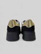 Sneakers NOVA, colore nero, vista posteriore: suola platform.