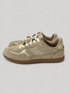 Sneakers ROSA, colore beige, vista del lato opposto: finitura con inserti texturizzati.