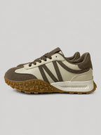 Sneakers JUNE, colore sabbia, vista del lato opposto: finitura con pannelli a contrasto.