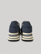 Sneakers ZARA, colore blu, vista posteriore: suola platform.