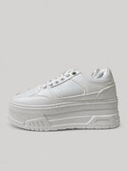 Sneakers SUMMER, colore bianco, vista del lato opposto: finitura liscia, suola platform.