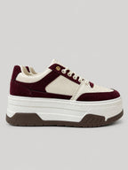 Sneakers SUMMER, colore rosso, vista laterale: finitura liscia, suola platform.