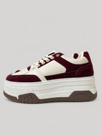 Sneakers SUMMER, colore rosso, vista del lato opposto: finitura liscia, suola platform.