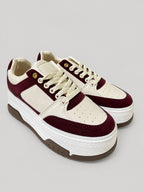 Sneakers SUMMER, colore rosso, vista di tre quarti: punta arrotondata e finitura liscia.