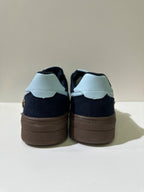 Sneakers EMI, colore blu, vista posteriore: suola platform.
