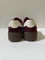 Sneakers EMI, colore rosso, vista posteriore: suola platform.