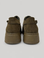 Sneakers OPAL, colore verde, vista posteriore: suola platform.