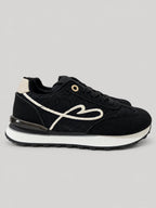 Sneakers NAIMA, colore nero, vista laterale: finitura con inserti texturizzati.