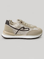 Sneakers NAIMA, colore beige, vista laterale: finitura con inserti texturizzati.