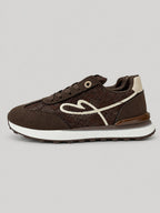 Sneakers NAIMA, colore marrone, vista del lato opposto: finitura con inserti texturizzati.